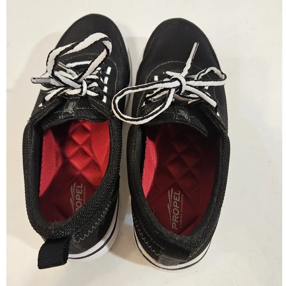 G H BASS PROPEL Shoes Womens Size 8M‎ Black/white Sneakers EUC (S176
